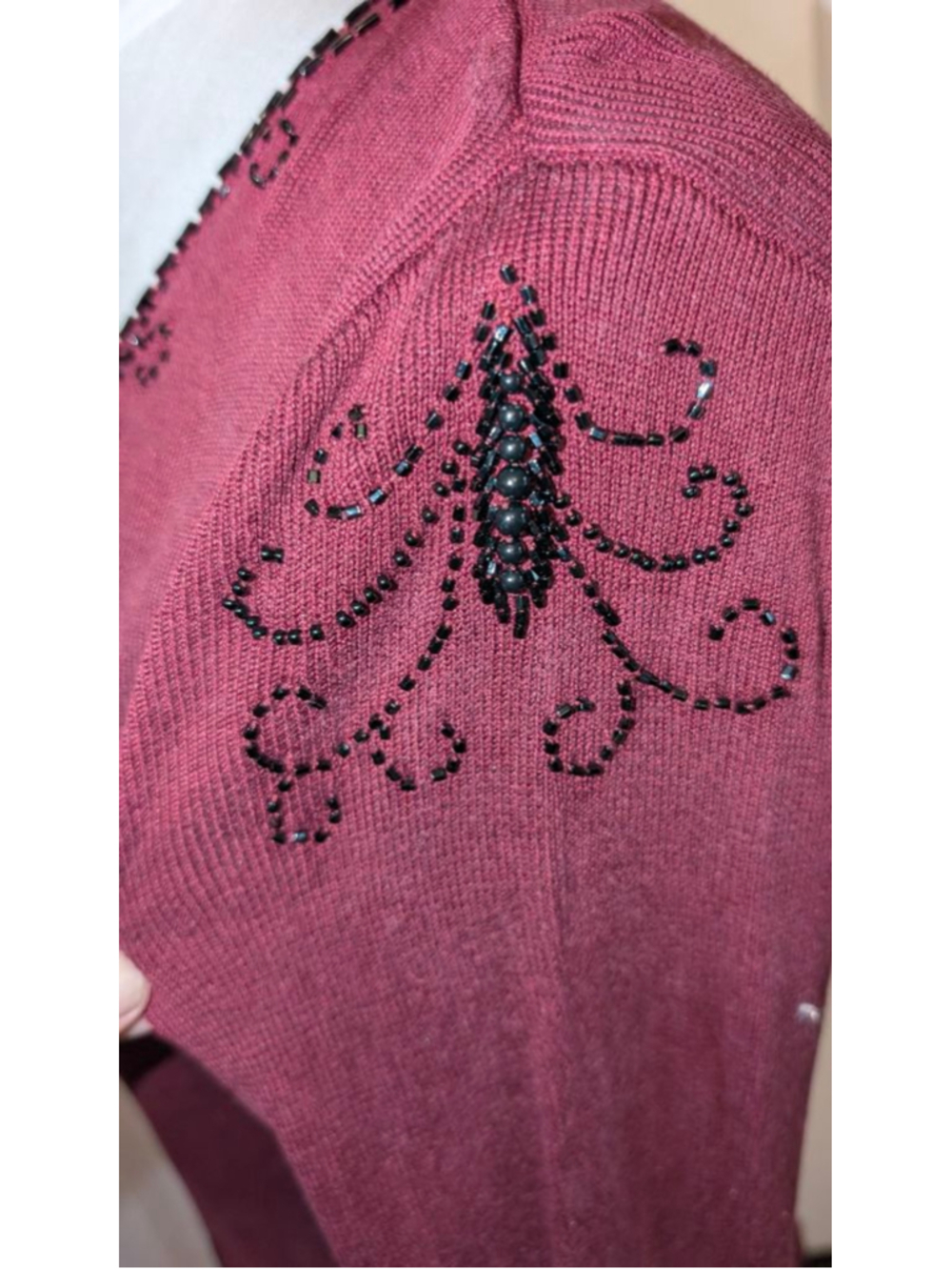 Vintage silk beaded Betsey Johnson cardigan - Picture 7 of 12